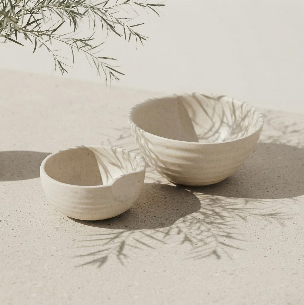 Chip and Dip Bowls, Porcelain, Set of 2
