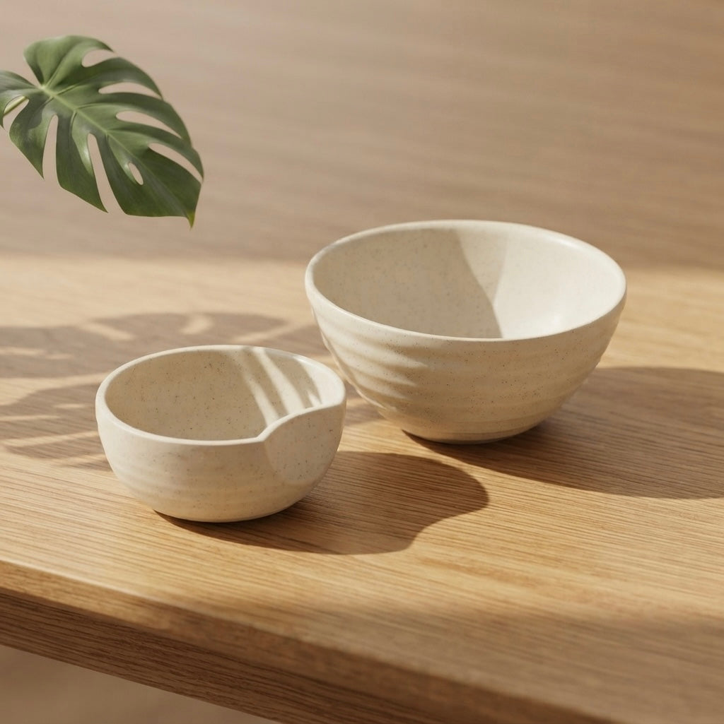 Chip and Dip Bowls, Porcelain, Set of 2