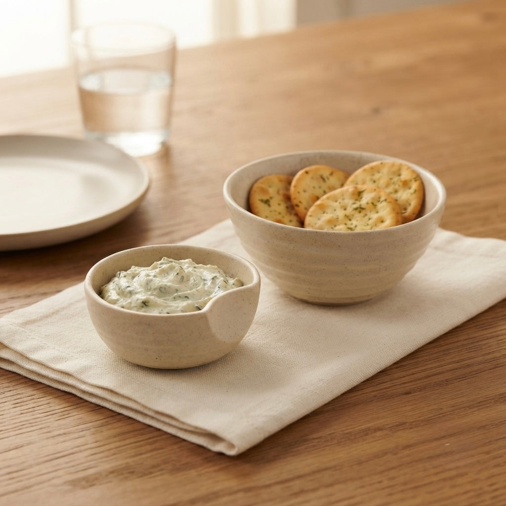 Chip and Dip Bowls, Porcelain, Set of 2