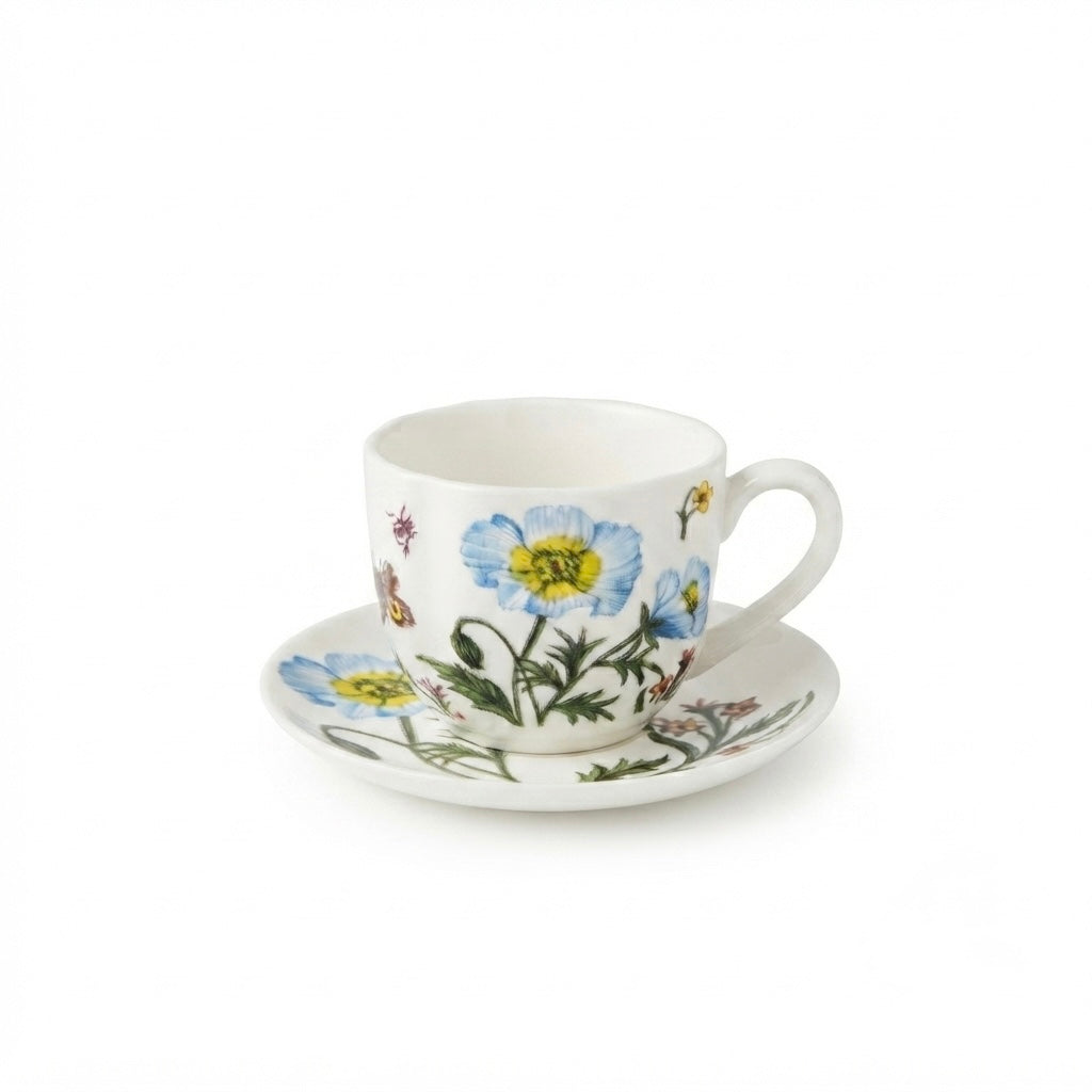 Classic Summer Flora in Blue (Cup Saucer Set, Pack of 12) My Store