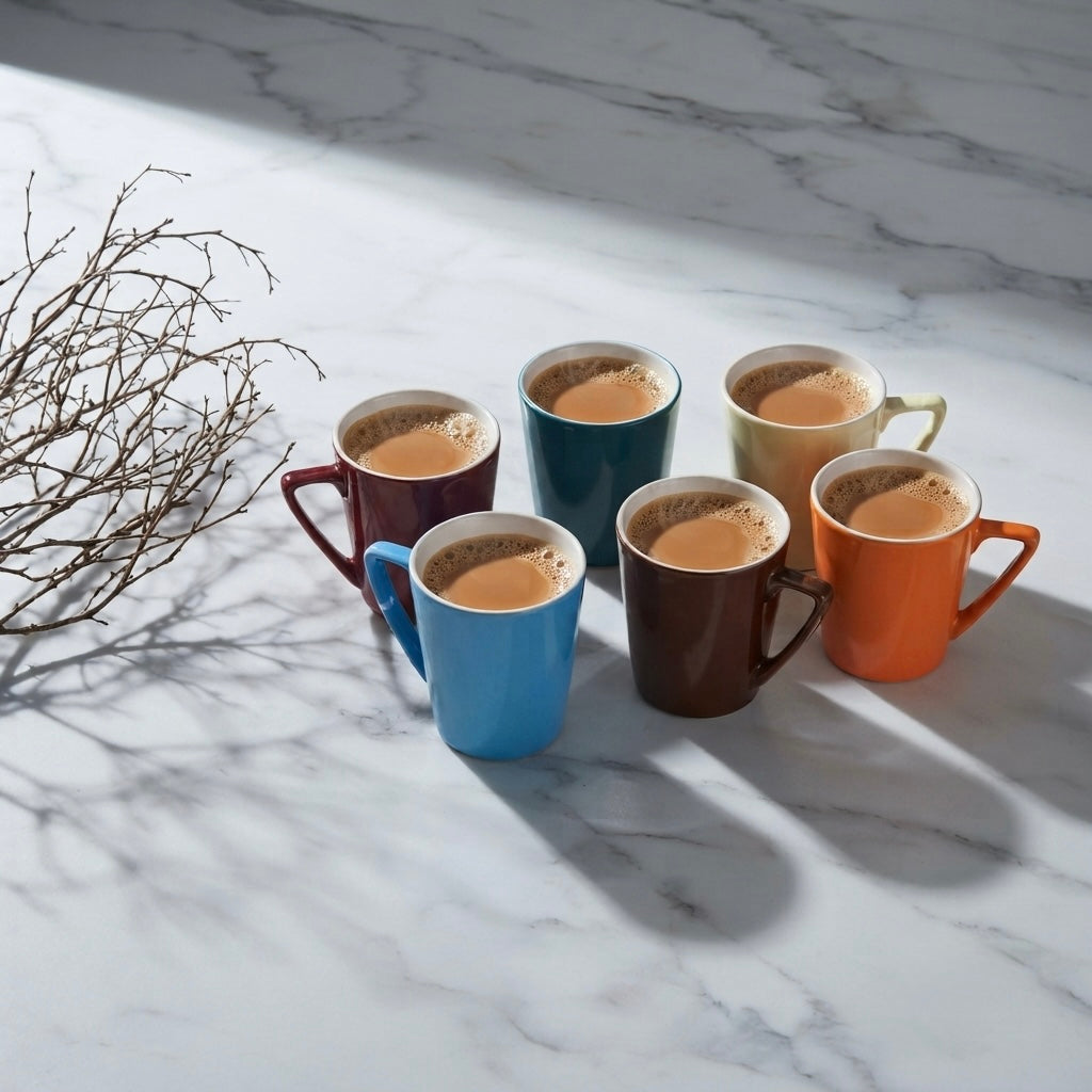 Conical Medium Multicoloured Mugs- 6 Coffee Mugs and Cups My Store