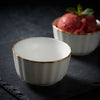 Crown Bowls with Pure Gold featuring an elegant white ceramic finish with luxurious pure gold detailing and a timeless crown-inspired design.