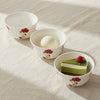 Crown Dessert Bowls with Red Poppy in white fine bone china with vibrant red floral design