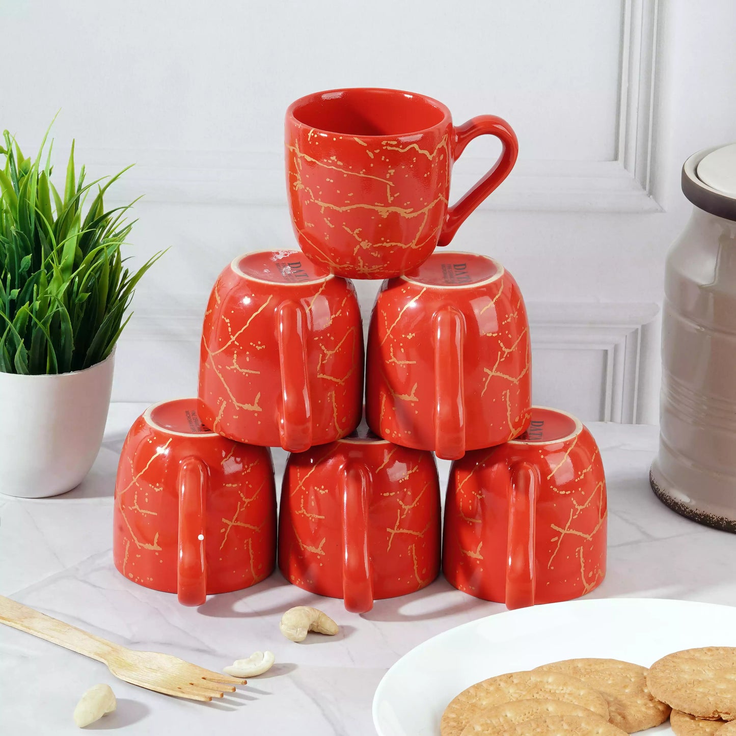 Red Manu Mug with Metallic Design-coffee mugs