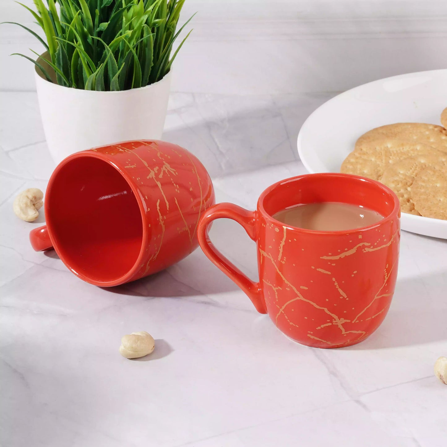 Red Manu Mug with Metallic Design-coffee mugs