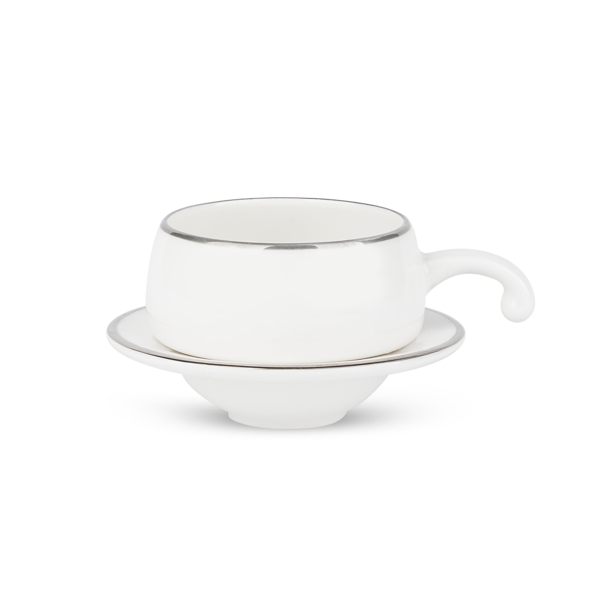 Lilliput in White with Platinum Cups and Saucers My Store