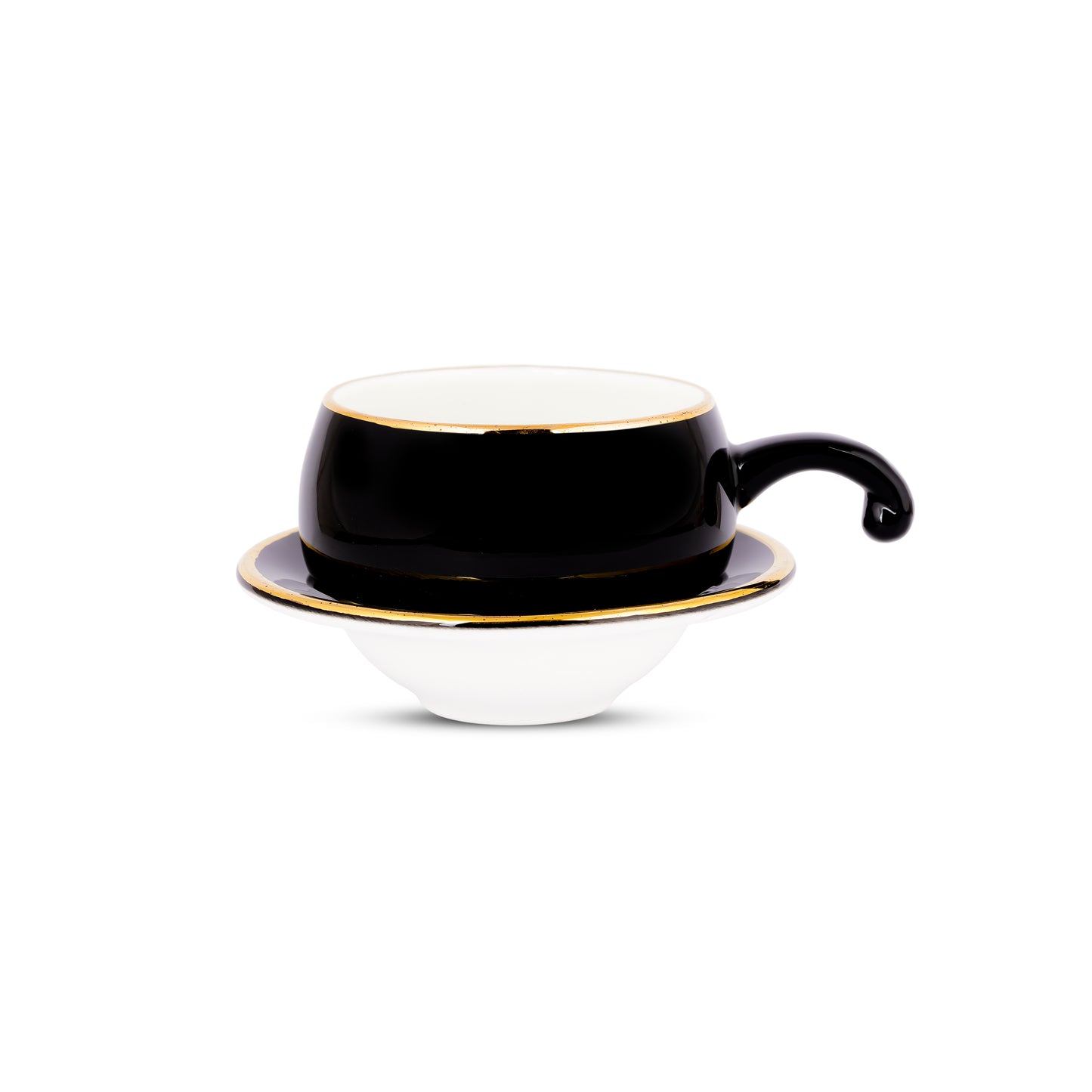 Lilliput in Black with Gold Cups and Saucers My Store