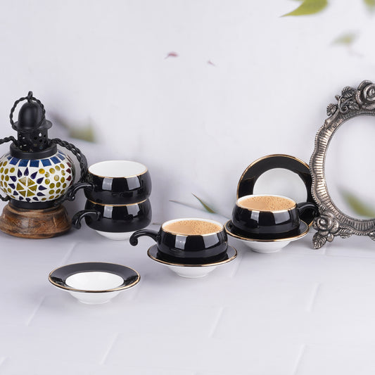 Lilliput in Black with Gold Cups and Saucers