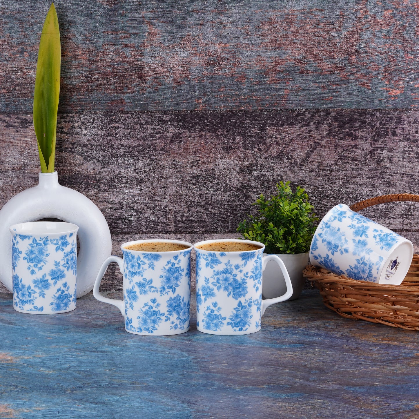 Marlborough Blue Garden Mug-milk mugs