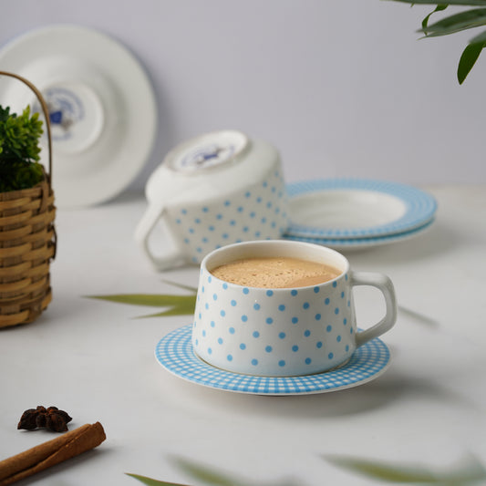 SANA Blue dots Cups and Saucers-stylish