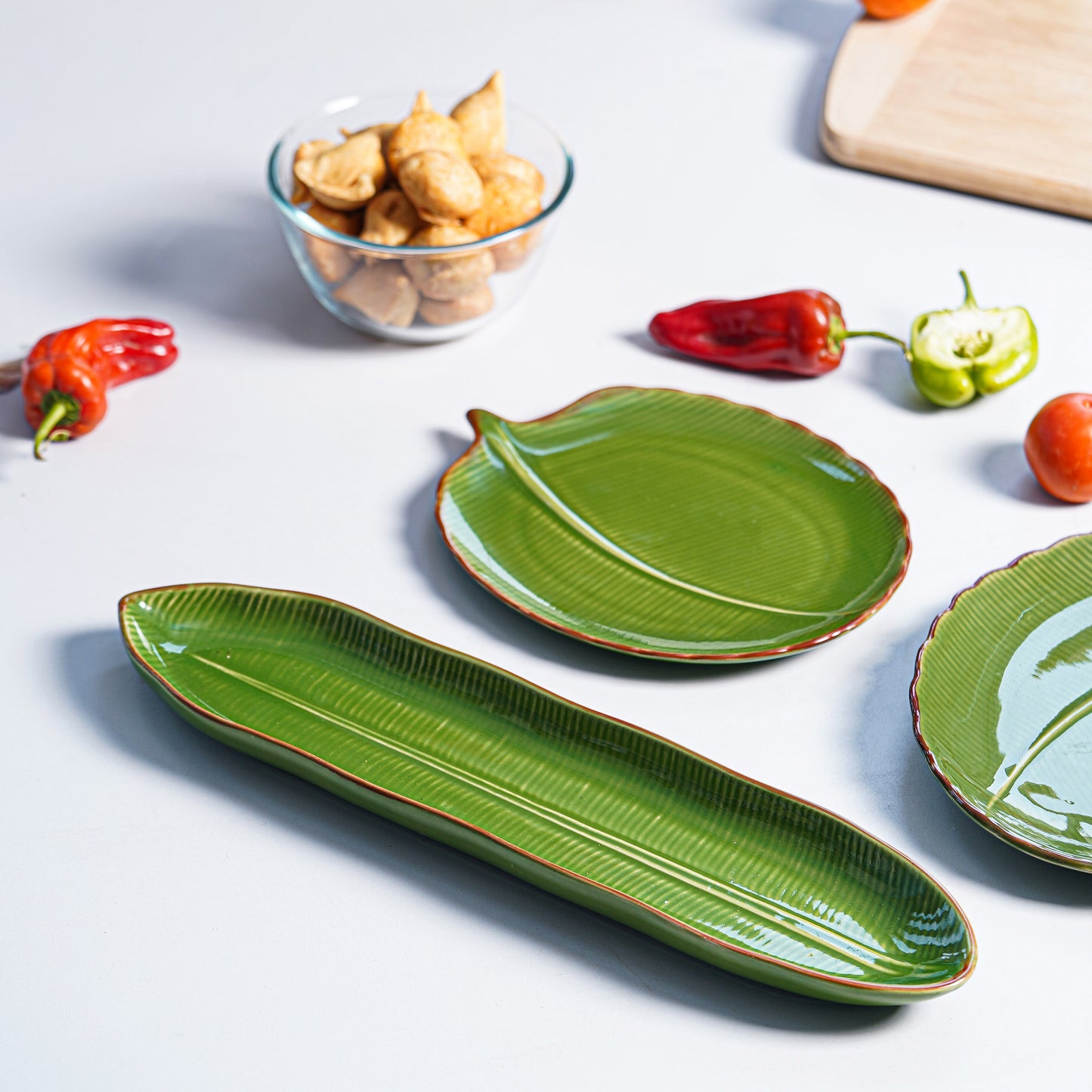 Long Fern Platter-Green leaf plates