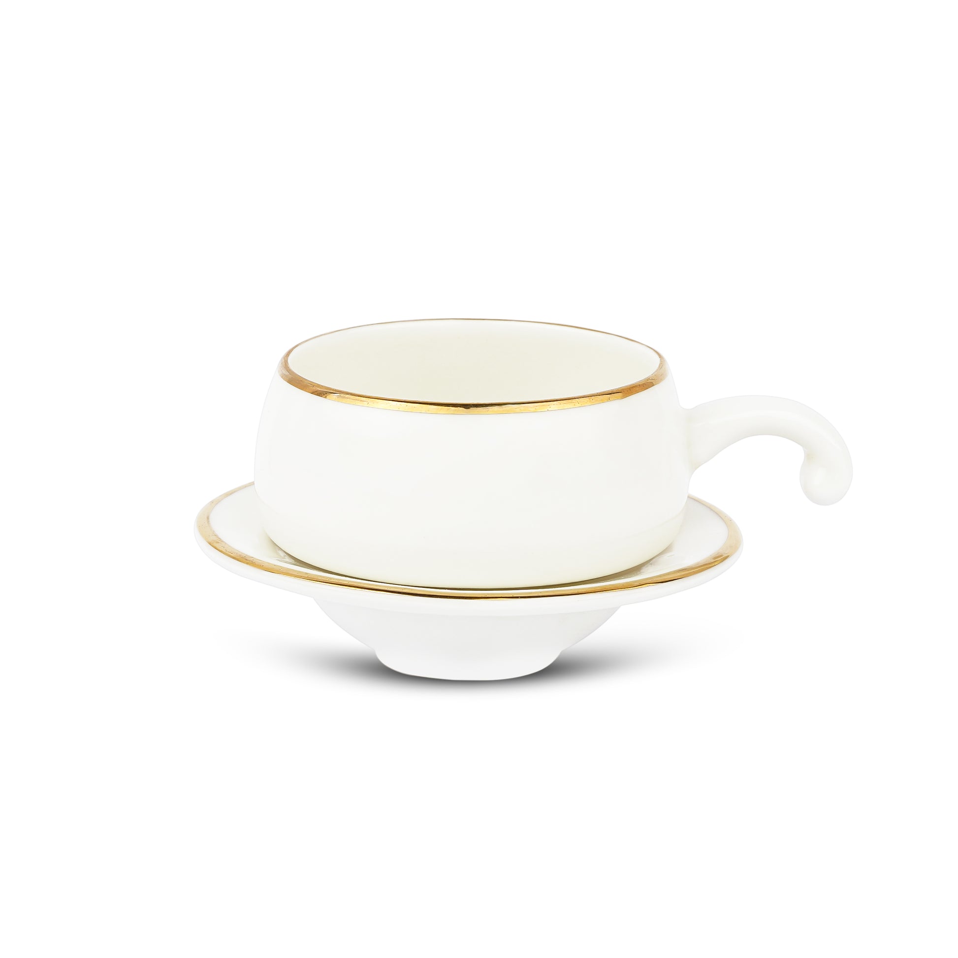 Lilliput in White with Gold Cups and Saucers-stylish My Store