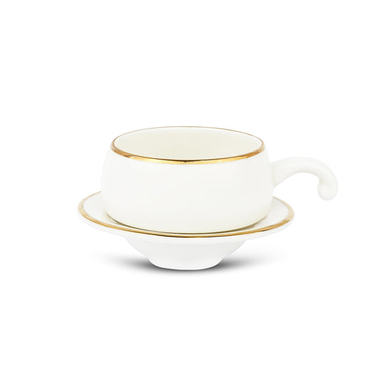 Lilliput in White with Gold Cups and Saucers-stylish My Store