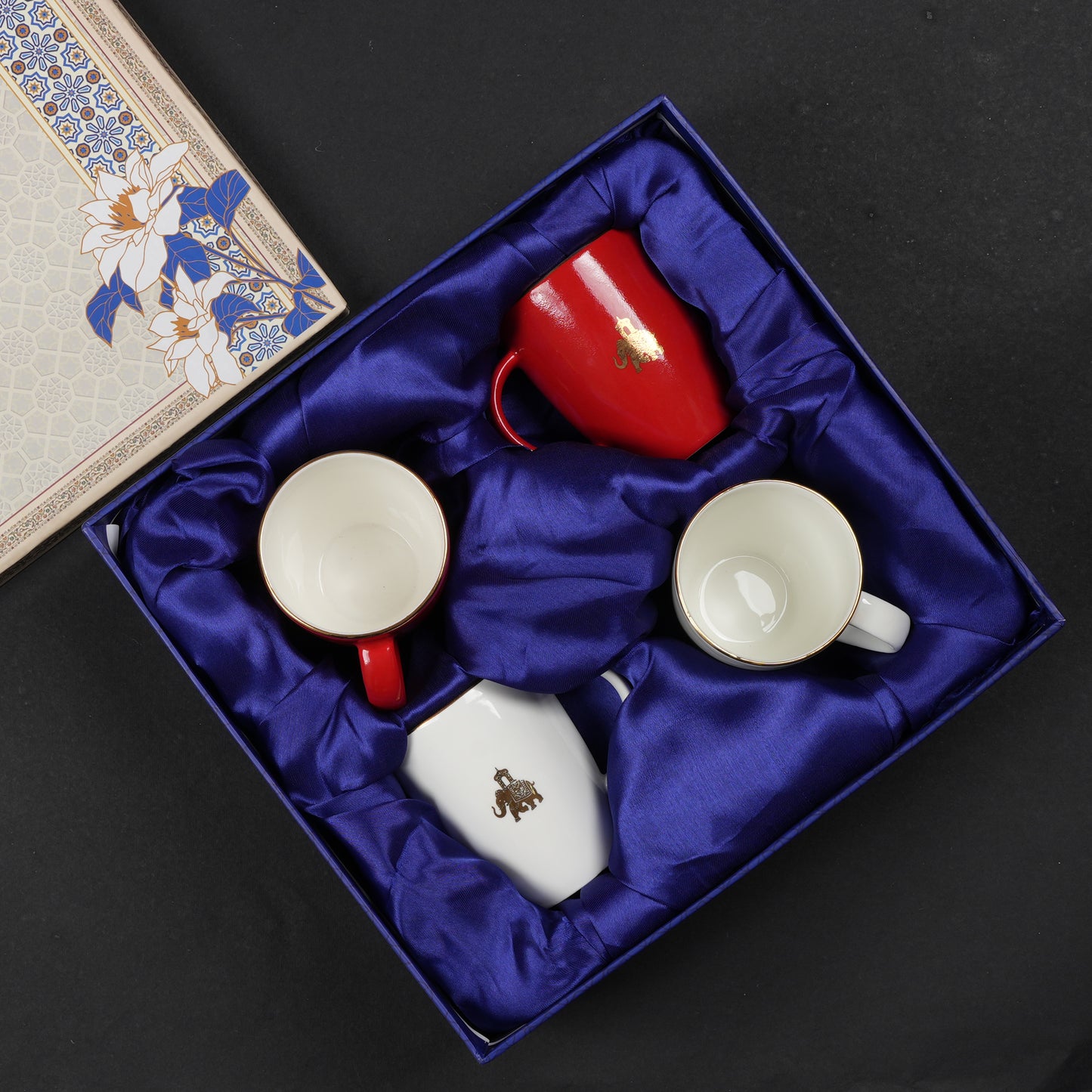 Dandy Lines Shubh Gift Set with Pure Gold Mugs, Festive Gift Box included