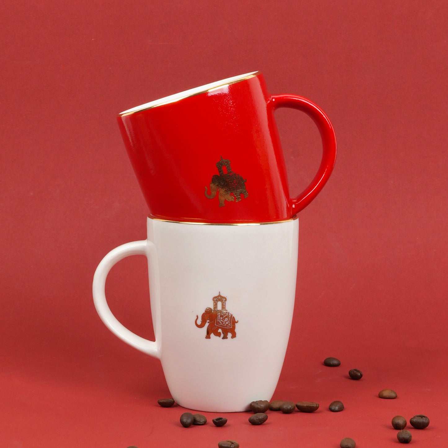 Dandy Lines Shubh Gift Set with Pure Gold Mugs, Festive Gift Box included