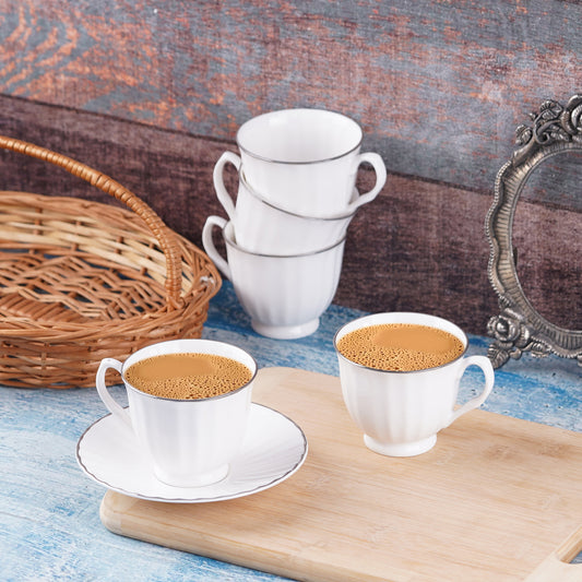 Classic Cups and Saucers in Platinum-Cup & Saucer Sets