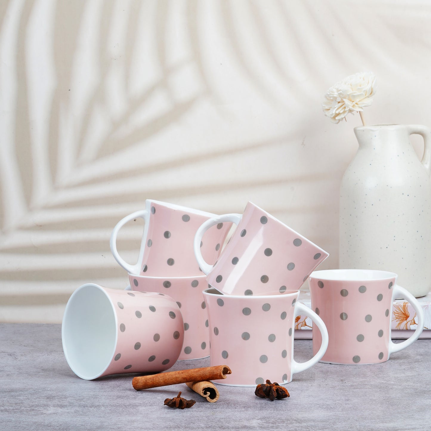 Oxford Medium Denmark in Pink with Dots-stylish coffee mug