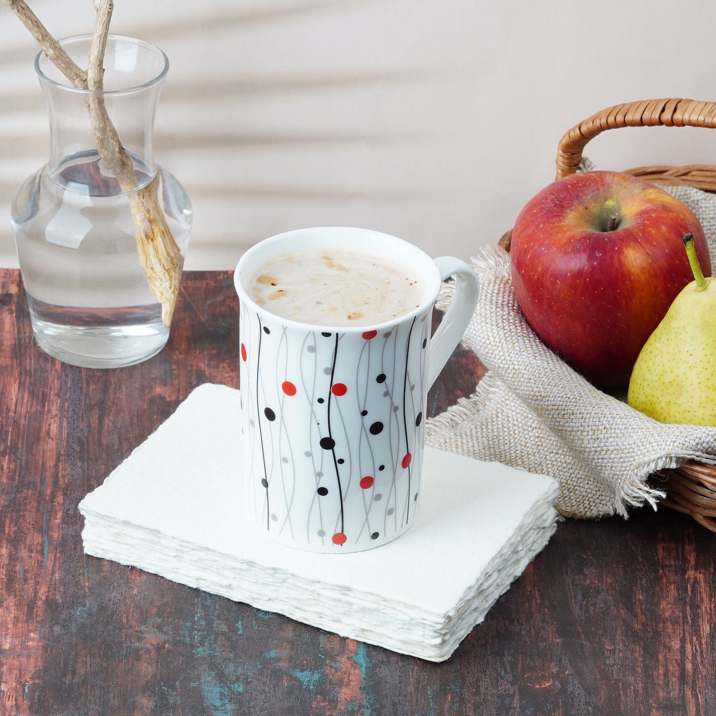 Panama Mug with Abstract Dots-milk mug collection