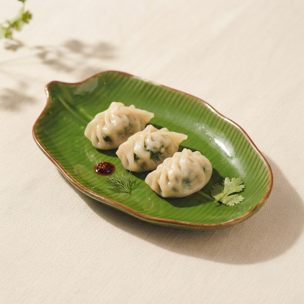 Earth Green Leaf Platter (Pack of 2, Green) My Store