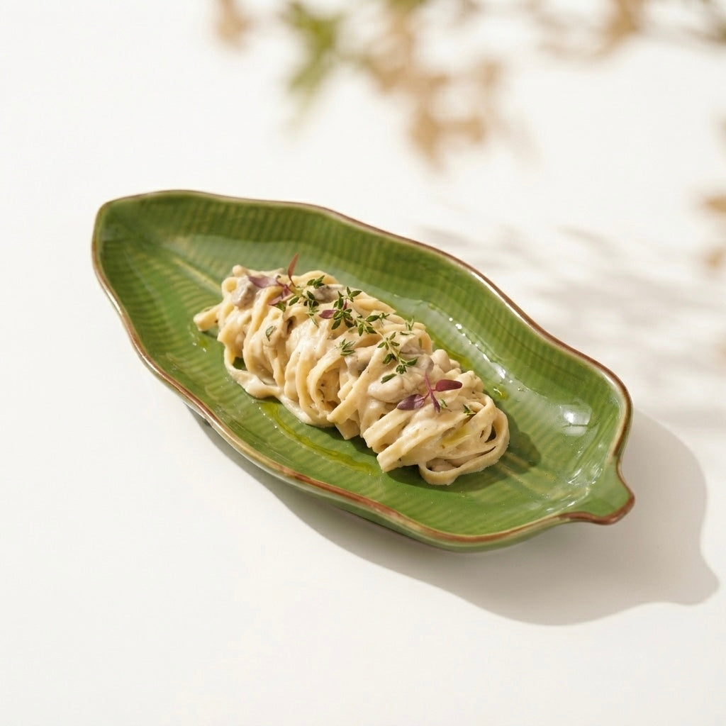 Eco Green Leaf Platter (Pack of 1, Green) My Store