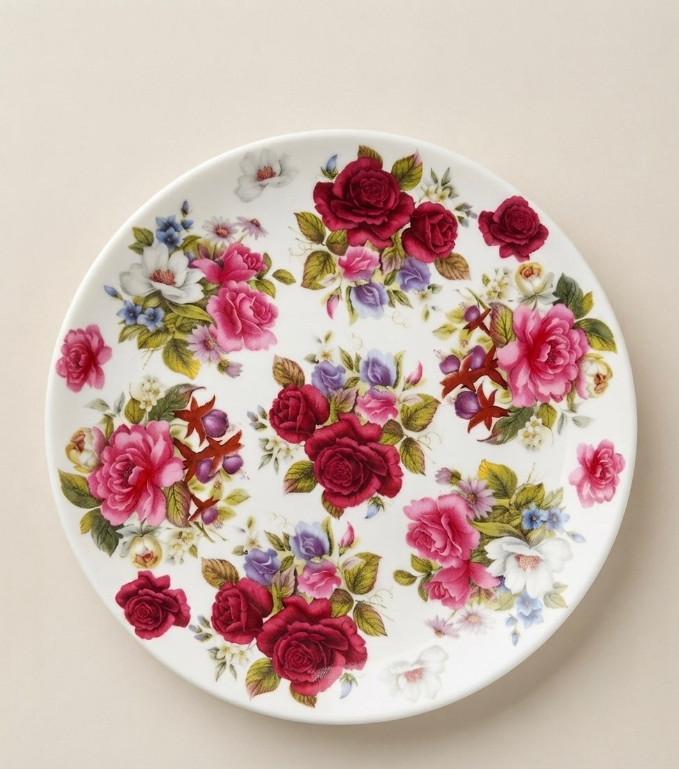 English Rose Quarter Plates, Pack of 2