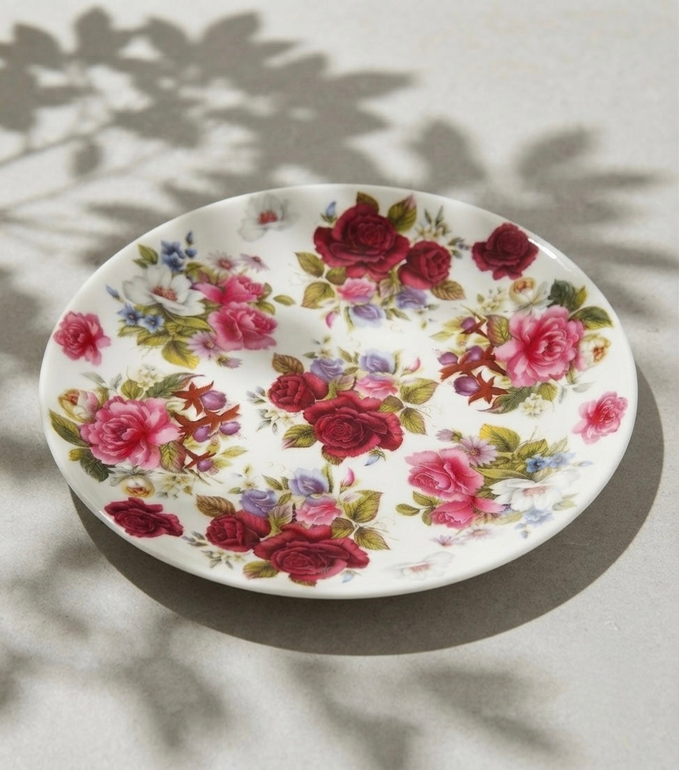 English Rose Quarter Plates, Pack of 2
