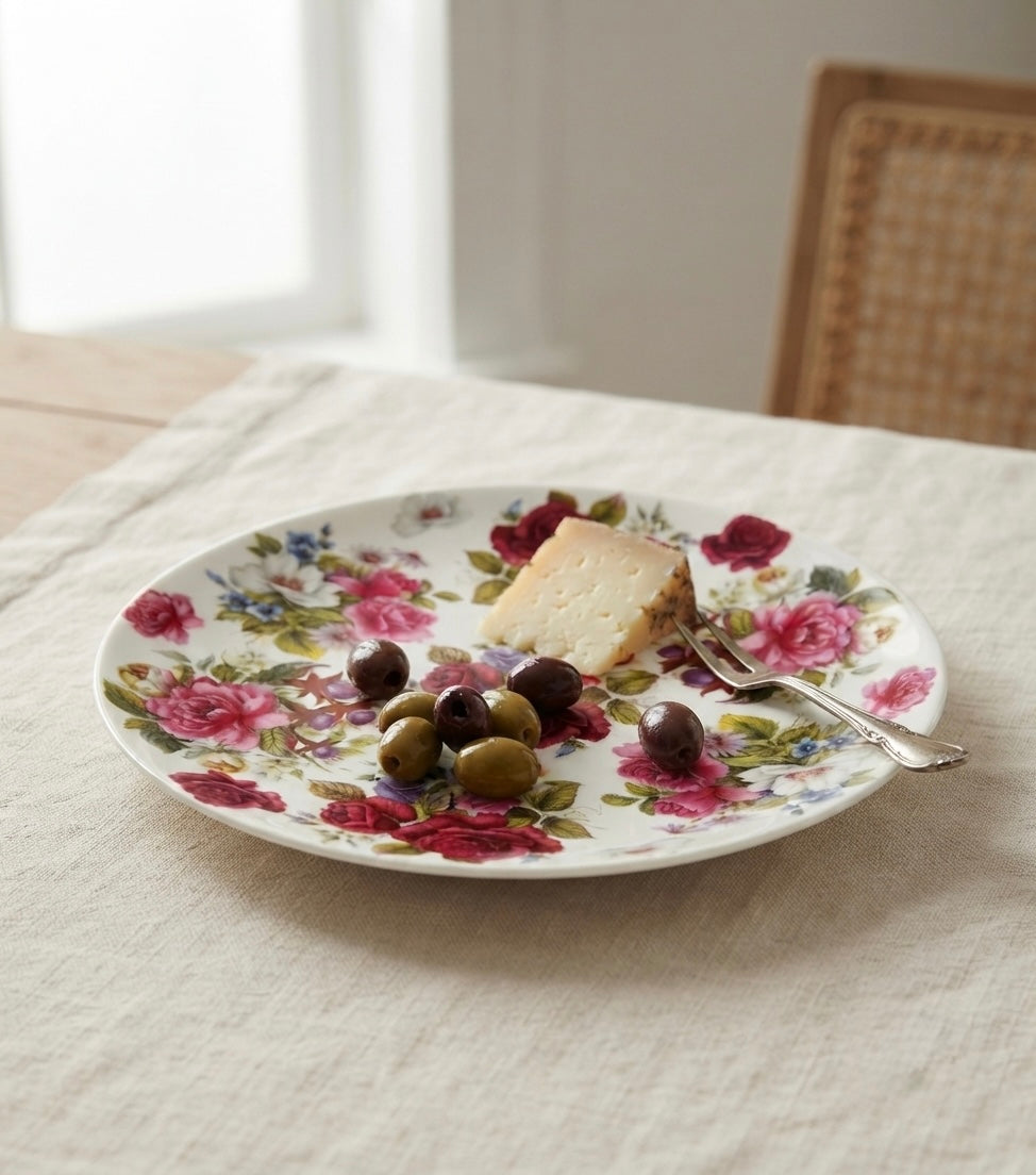 English Rose Quarter Plates, Pack of 2