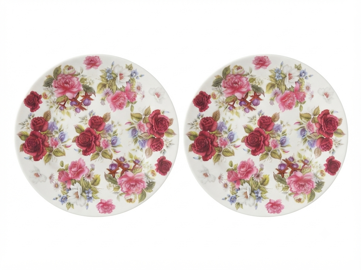 English Rose Full Plates, Pack of 2 Dandy Lines by DATA
