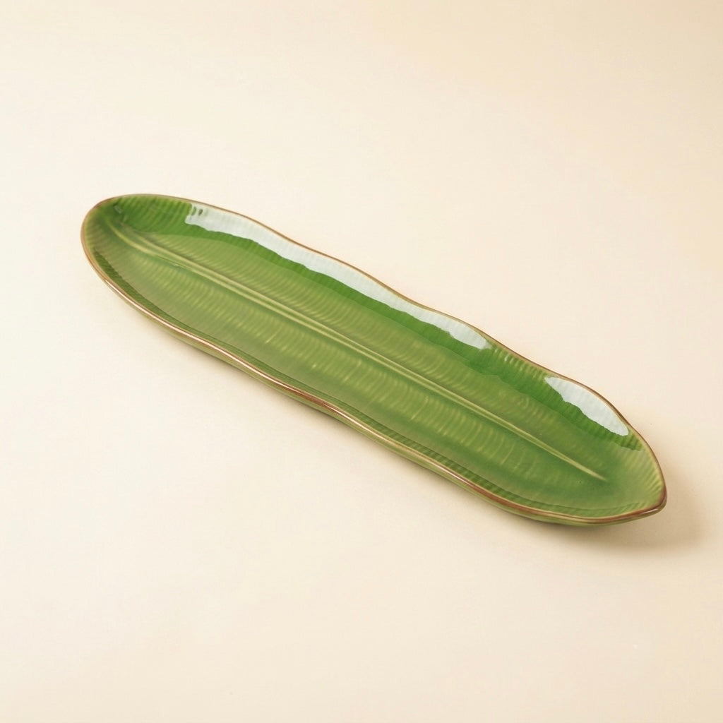Fern Leaf Platter (Pack of 1, Green) My Store