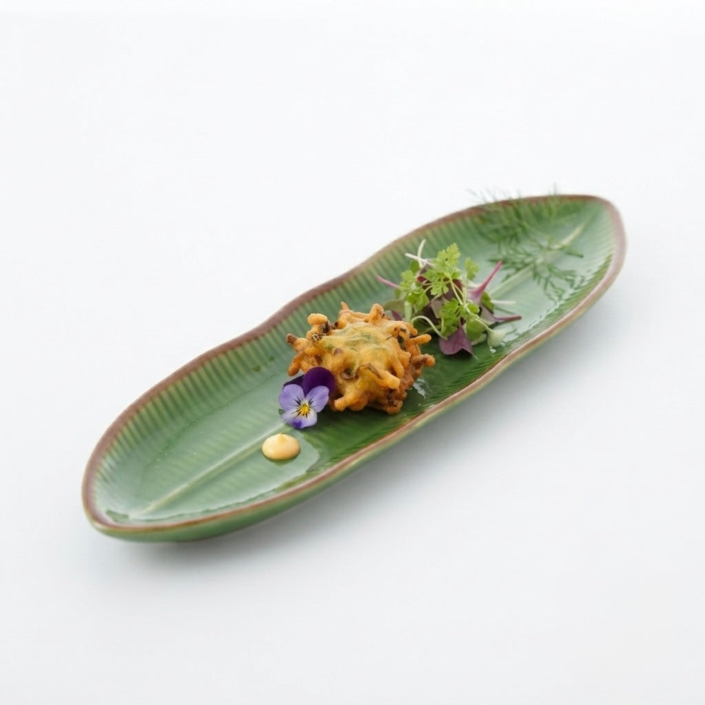 Medium Green Fern Platters (Pack of 2, Green) My Store