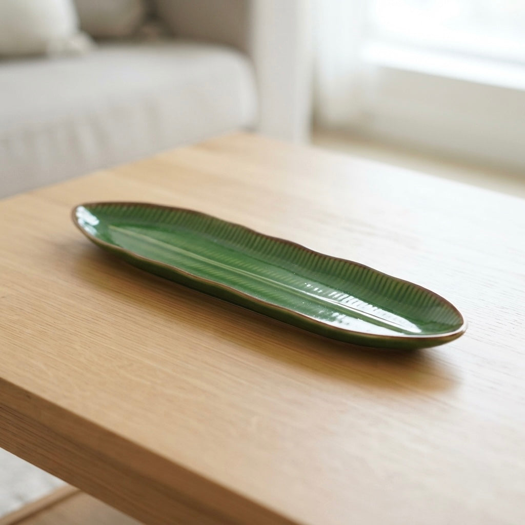 Medium Green Fern Platters (Pack of 2, Green) My Store