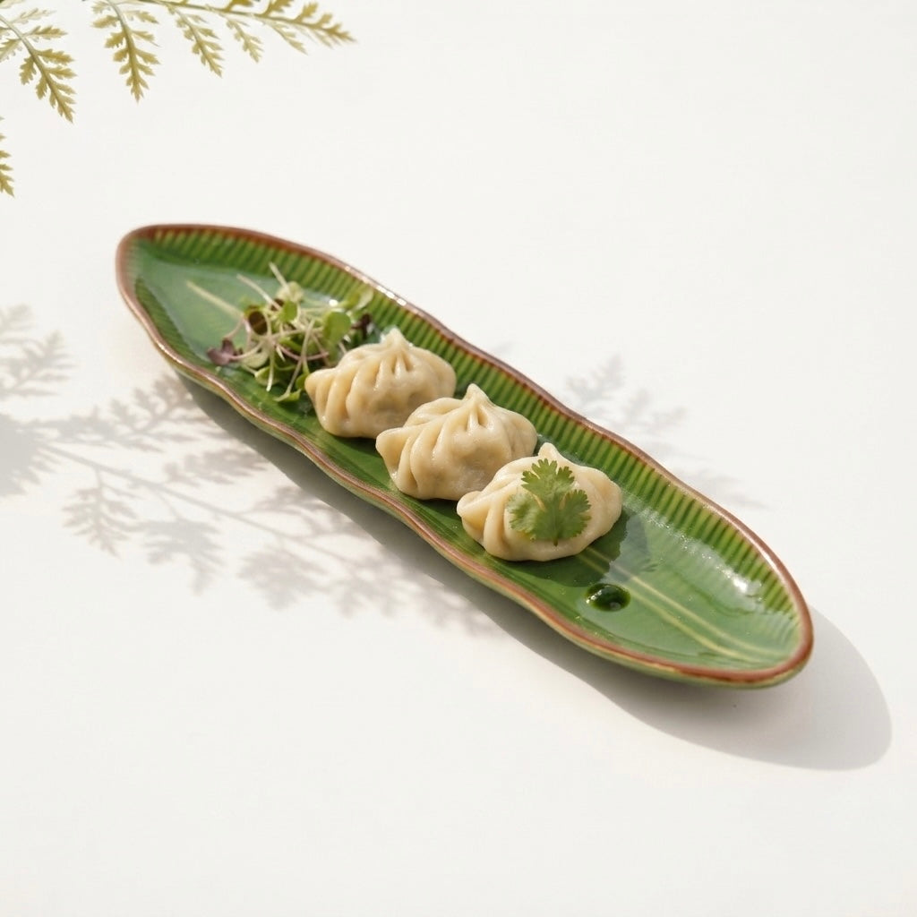 Medium Green Fern Platters (Pack of 2, Green) My Store