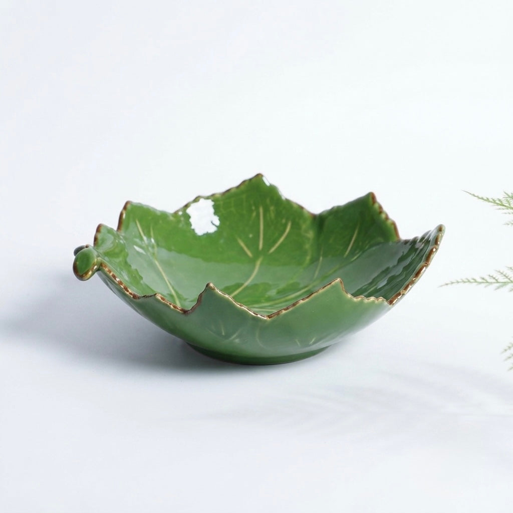 Leaf Forest Large Bowl (Pack of 1, Green) My Store