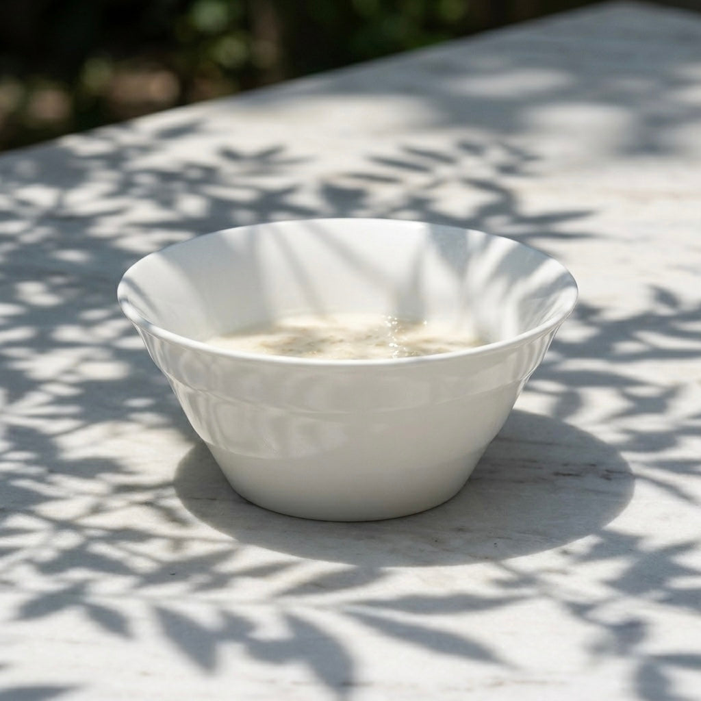 Dandy Lines Big Fruit Bowl for fruits and salads in elegant white fine bone china design