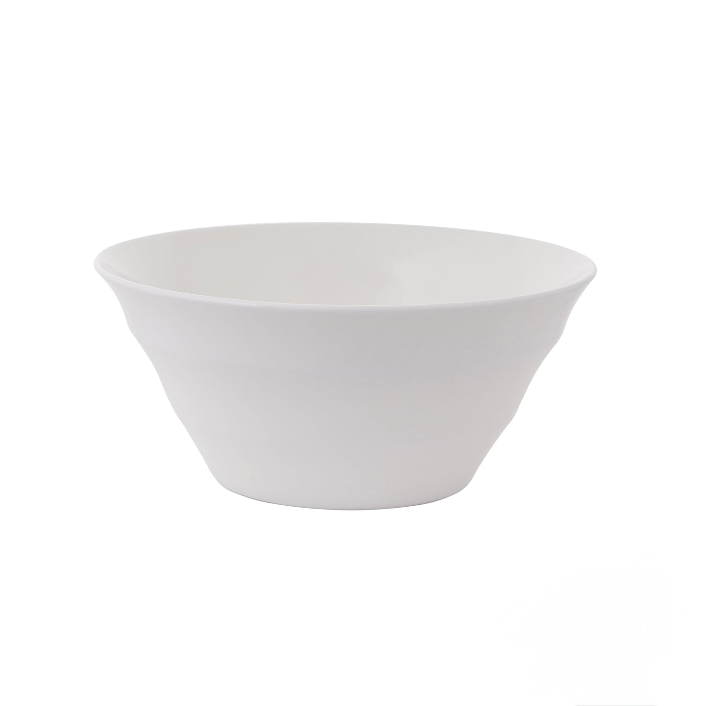 White Dandy Lines Big Fruit Bowl featuring premium glossy finish for serving fresh fruits