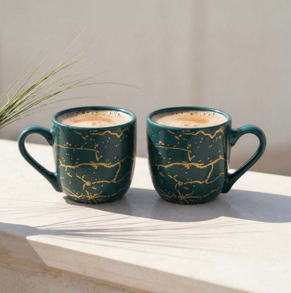Green Manu Mug (Pack of 6, Metallic Design) My Store