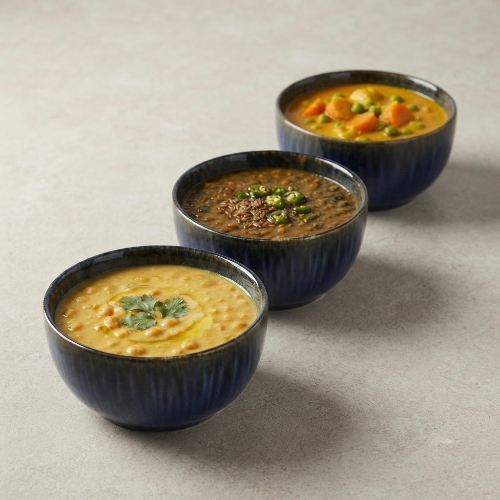 Blue Fine Bone China Veg Bowls set with glossy finish and contemporary dining design