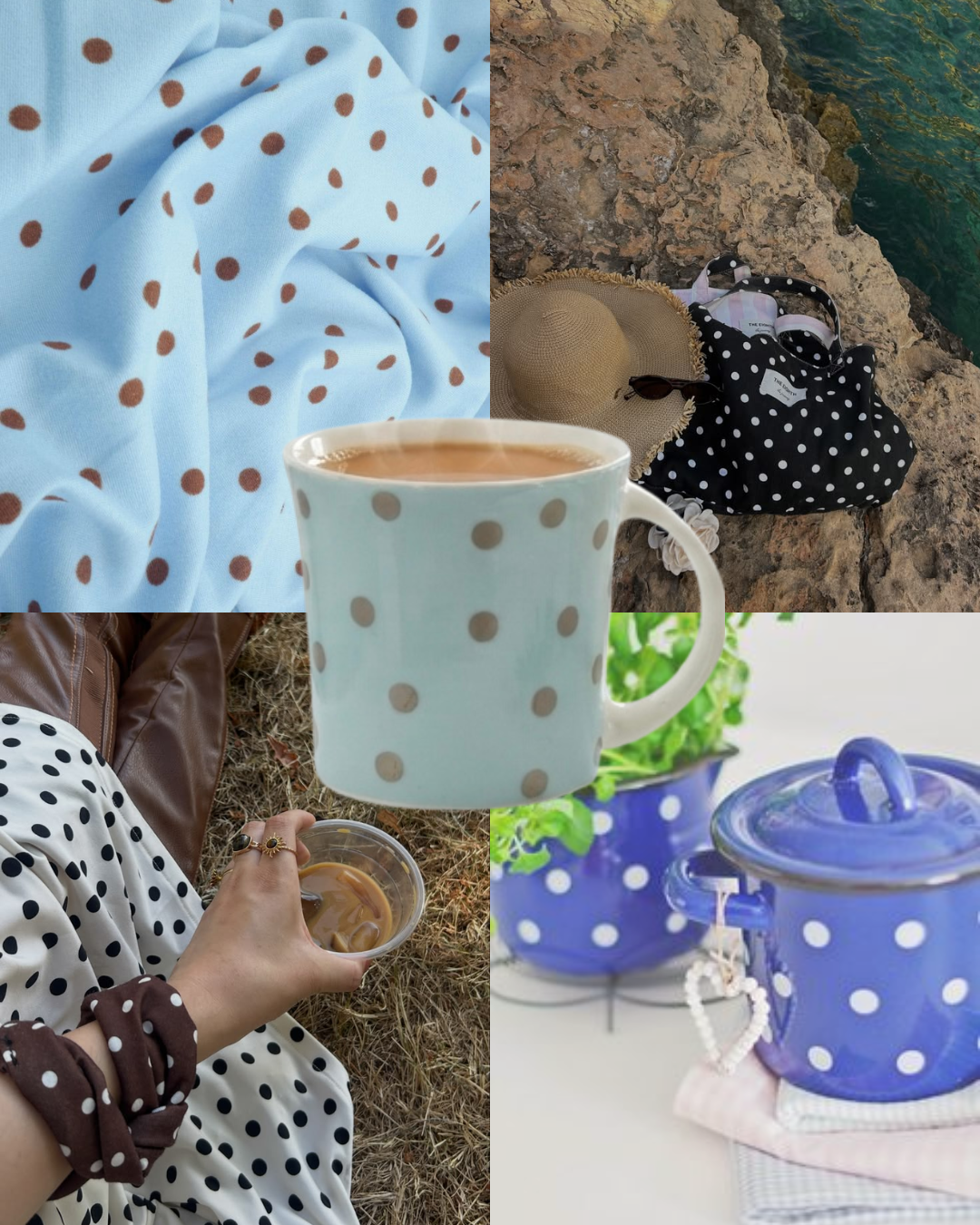 Oxford Medium Denmark in Blue with Dots (Coffee Mugs, Pack of 6) My Store