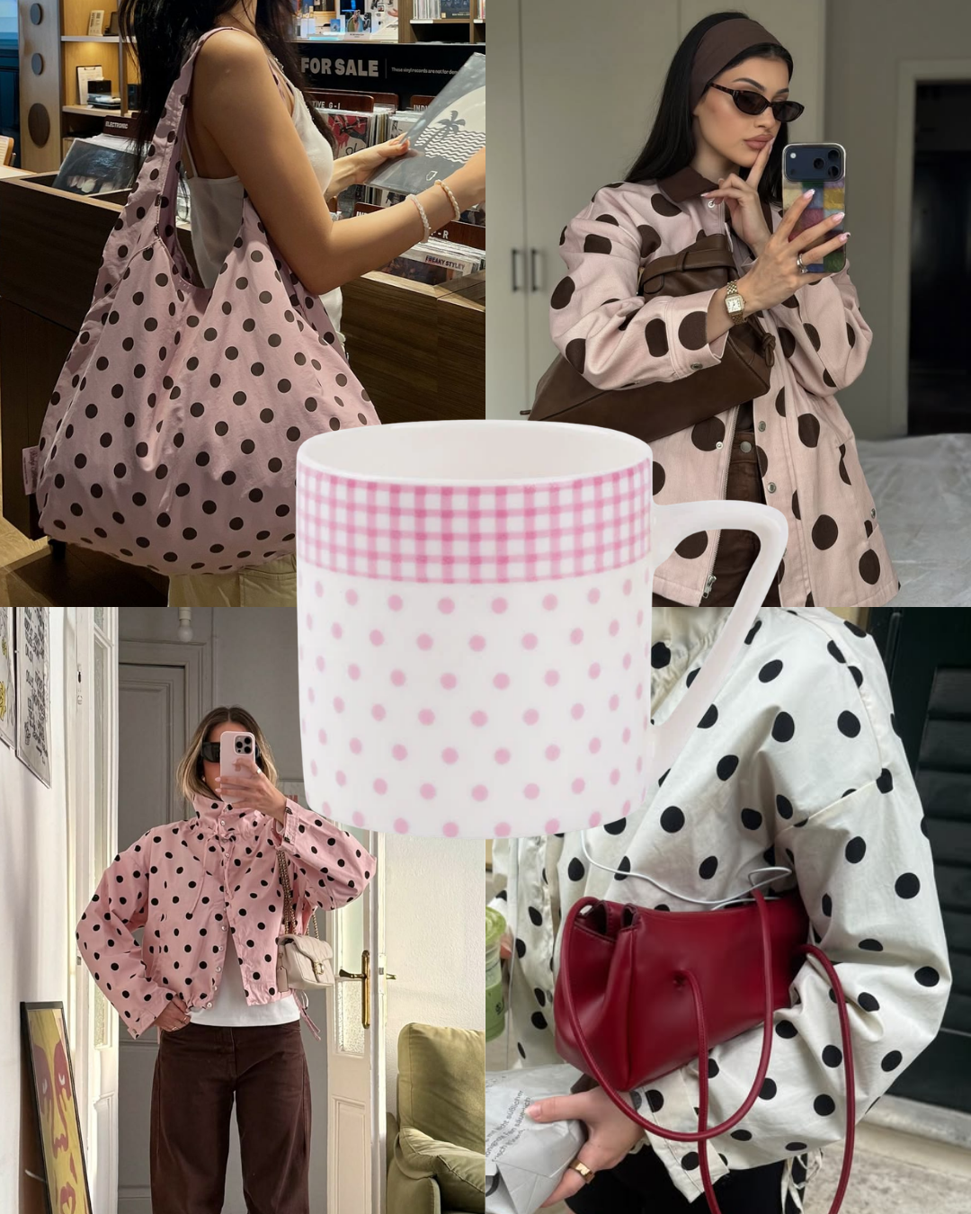 Puja Pink Dots (Coffee Mugs, Pack of 6) My Store