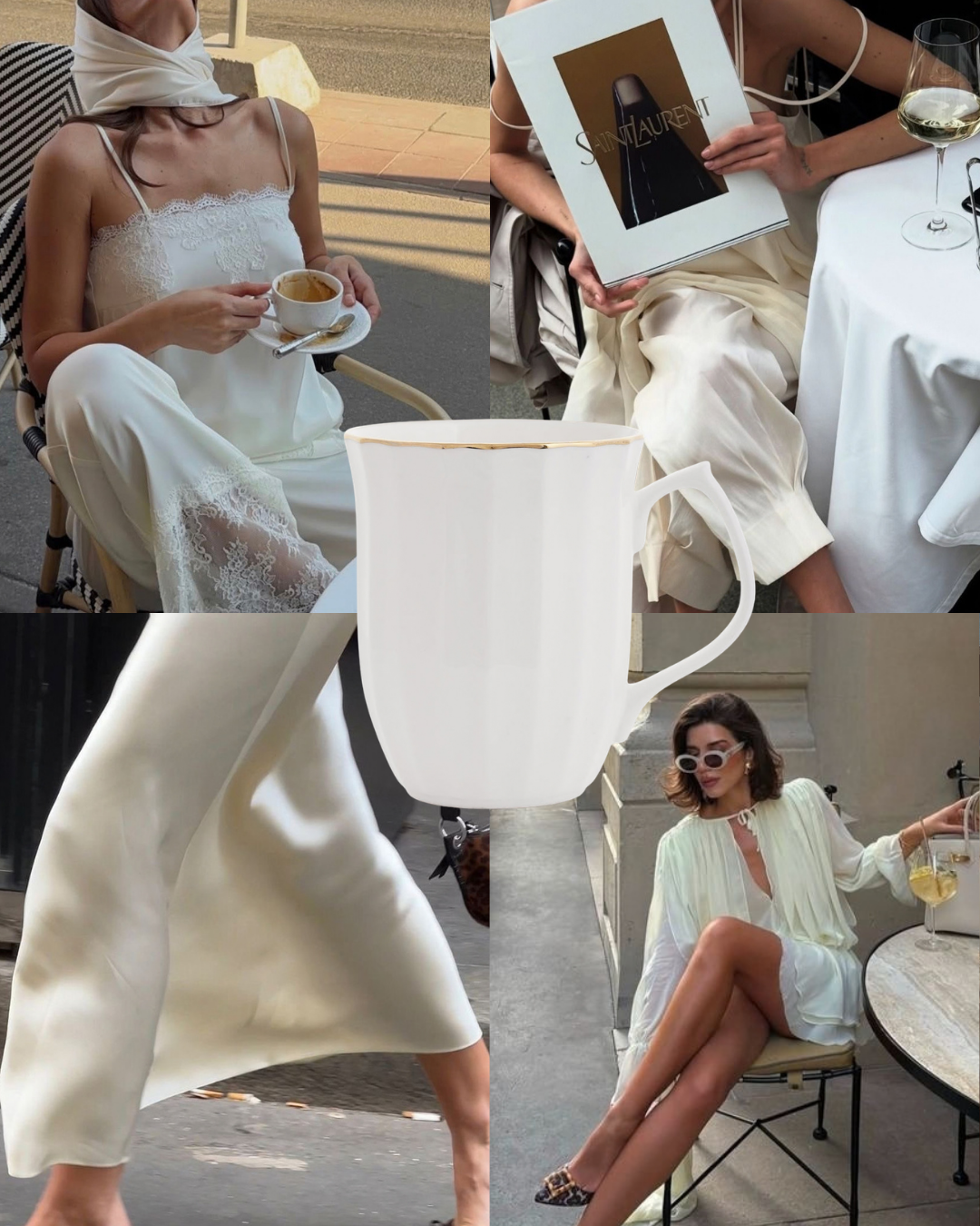 Classic White Mug with Pure Gold (Set of 4, Fine Bone China) My Store
