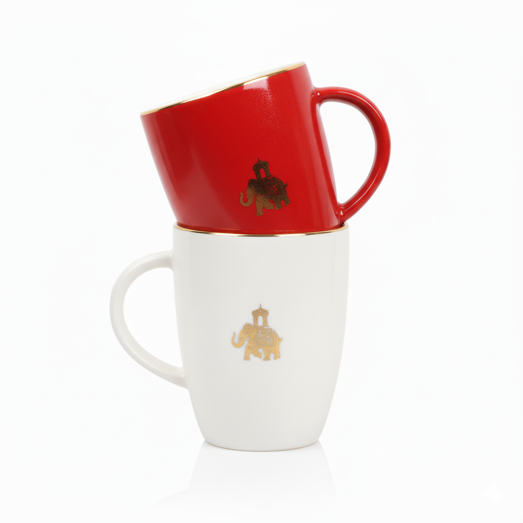 Dandy Lines Shubh Gift Set with Pure Gold Mugs, Festive Gift Box included