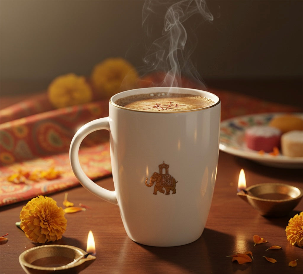 Dandy Lines Shubh Gift Set with Pure Gold Mugs, Festive Gift Box included