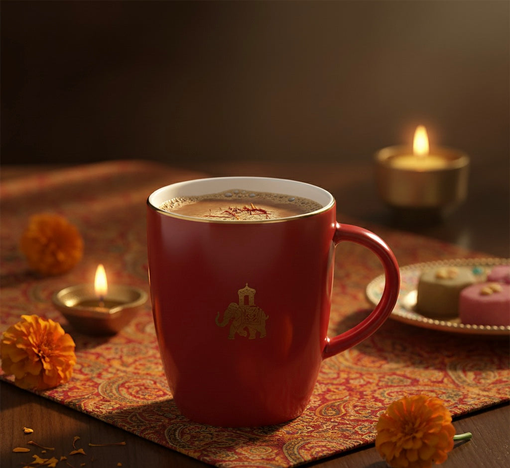 Dandy Lines Shubh Gift Set with Pure Gold Mugs, Festive Gift Box included