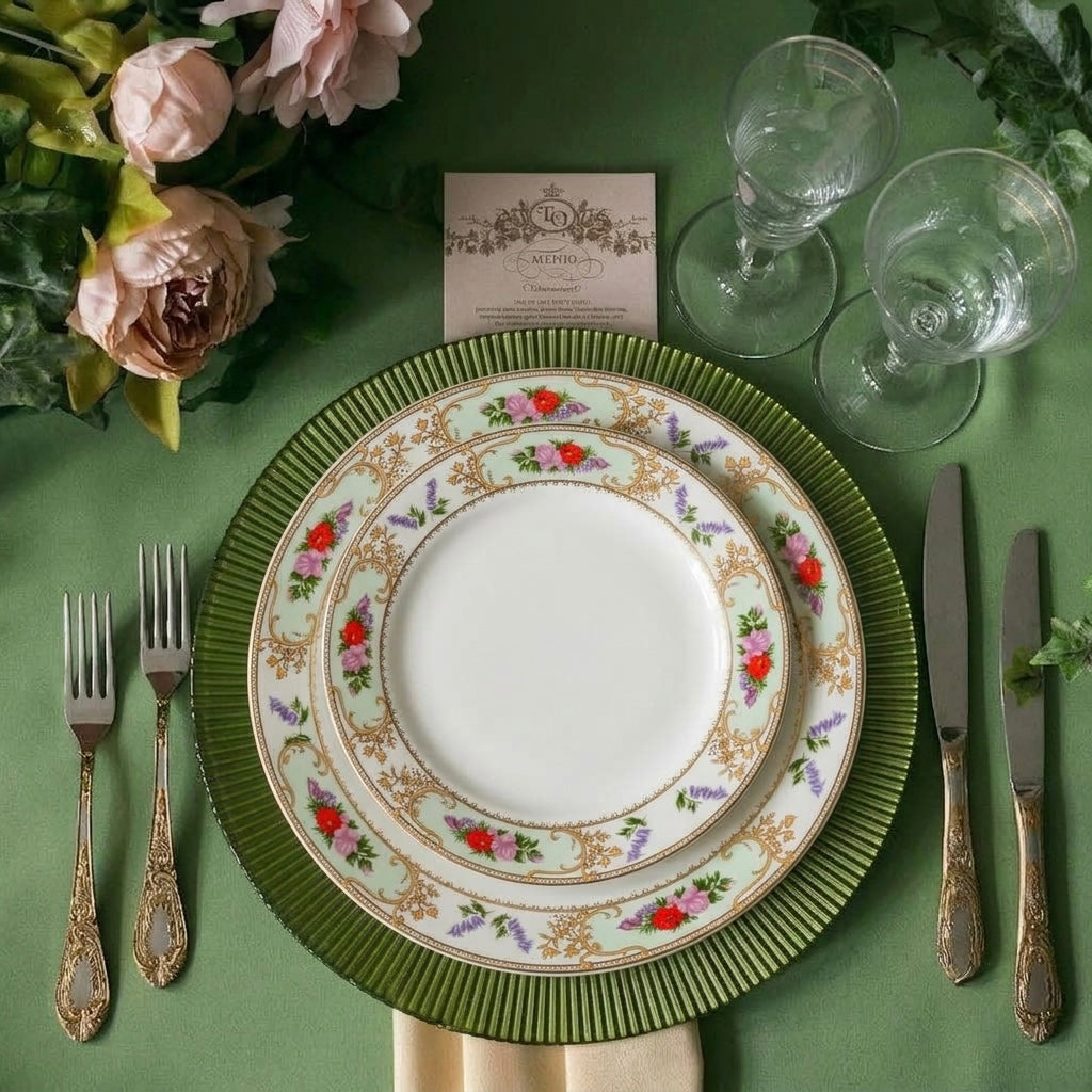 Jaipur Gold Dinner Set (Floral Pure Gold, Fine Bone China, 20 Piece Set)