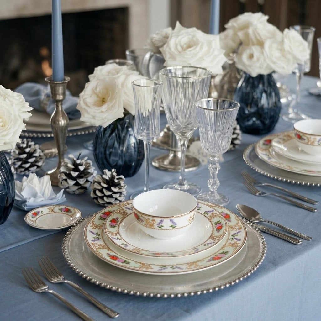 Jaipur Gold Dinner Set (Floral Pure Gold, Fine Bone China, 20 Piece Set)