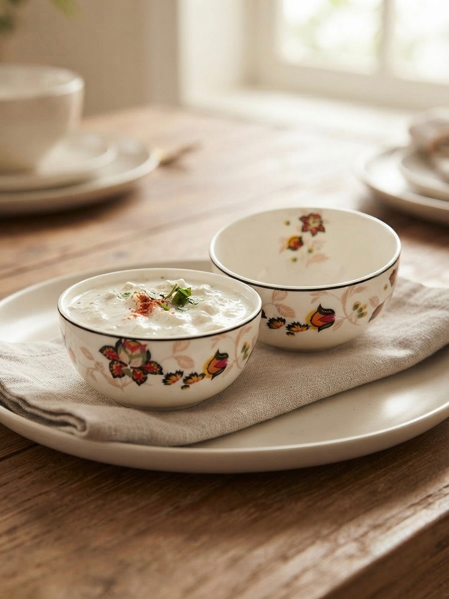 Kerala Floral Veg/ Dessert Bowls, Pack of 6