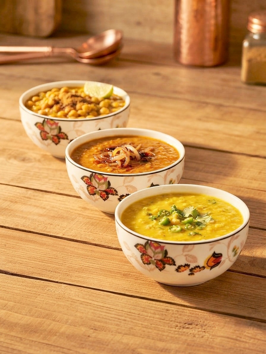 Kerala Floral Veg/ Dessert Bowls, Pack of 6