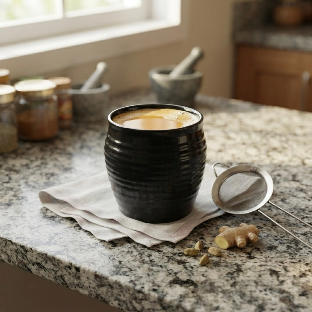 Kulhad Chai Set of 6 in Black My Store