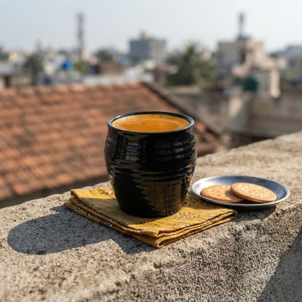 Kulhad Chai Set of 6 in Black My Store