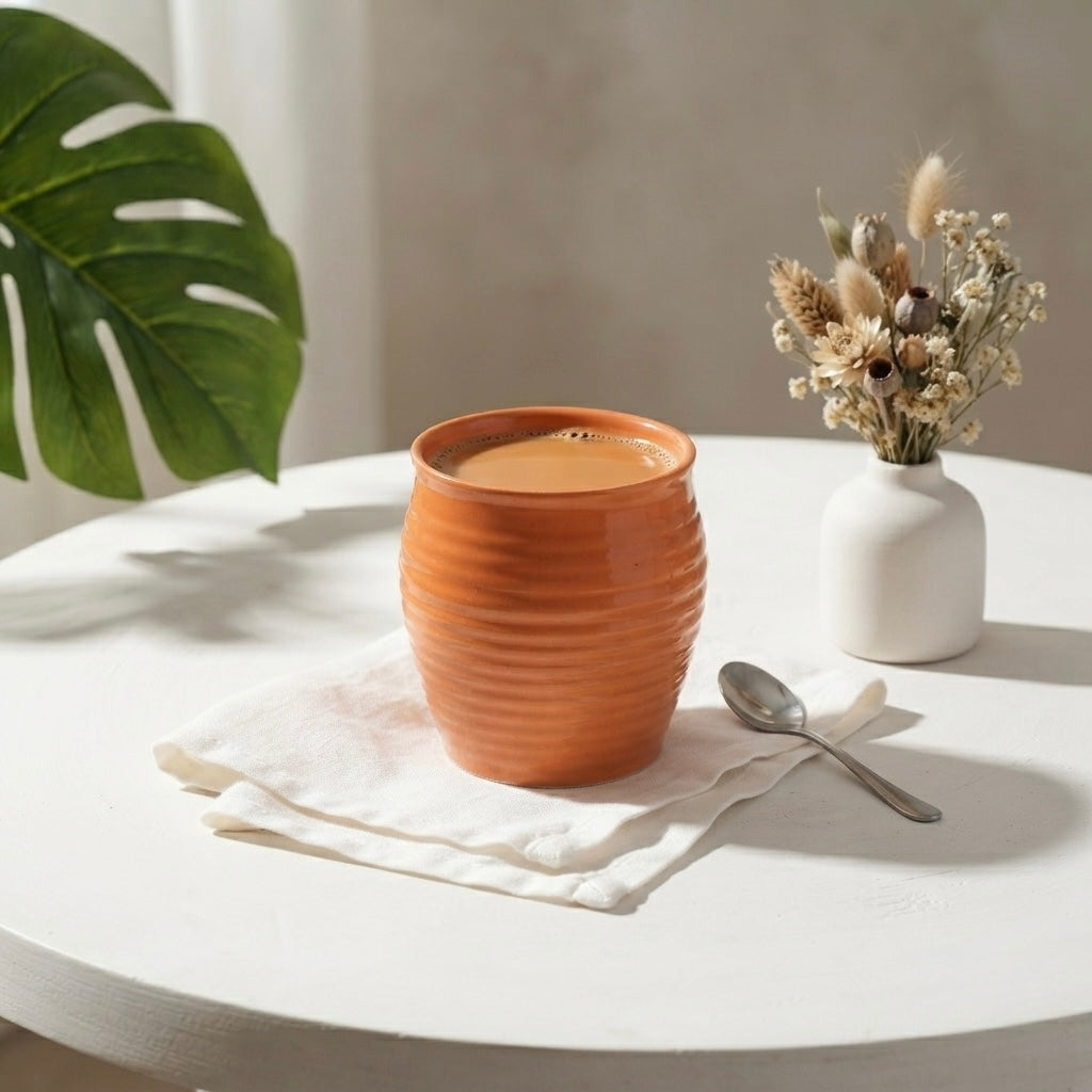 Kulhad Chai Set of 6 in Orange My Store